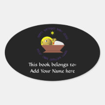 Happy Birthday Baby Jesus Oval Sticker