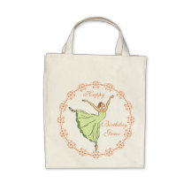 Happy Birthday Ballerina Tote Bags