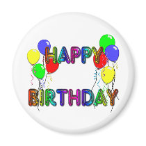 Happy Birthday Ballons D1 Magnet