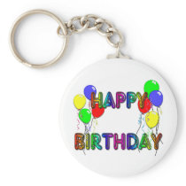 Happy Birthday Ballons Keychain D1