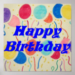 Happy Birthday Balloons And Streamers Print