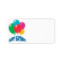 happy birthday balloons design address label