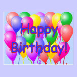 Happy Birthday Balloons Postcard postcards