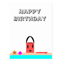 Happy Birthday Beach Fun Postcards