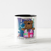 Happy Birthday Bear Coffee Mugs