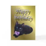 Happy birthday-black kitten card