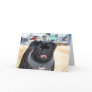 Happy Birthday Black Pug greeting card