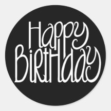 Happy Birthday Black Sticker