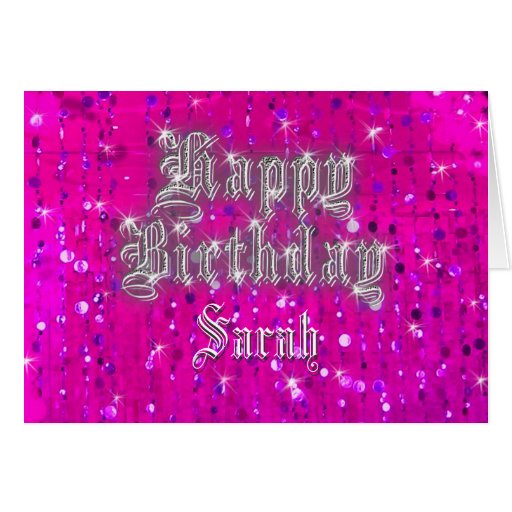 Happy Birthday Bling Pink Greeting Card Zazzle