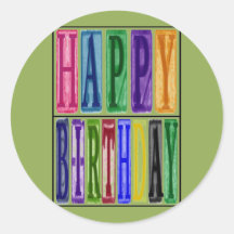 Happy Birthday Blocks Sticker