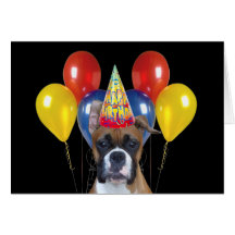Happy birthday boxer greeting card