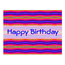 Happy Birthday bright pink blue Postcard