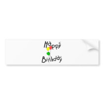 Happy Birthday Bubbles - D7 Bumper Sticker