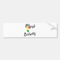 Happy Birthday Bubbles - D7 Bumper Sticker bumper stickers