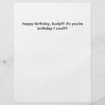 happy birthday, budy!!! it's you're birthday ! ... full color flyer