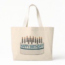 Happy Birthday Cake Canvas Bag