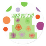 HAPPY BIRTHDAY CAKE INVITATION SEAL stickers