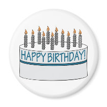Happy Birthday Cake Fridge Magnet