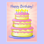 Happy Birthday Cake Postcard postcards