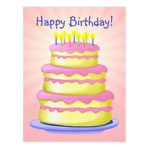 Happy Birthday Cake Postcard