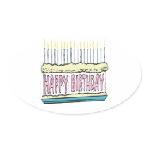Happy Birthday Cake Stickers