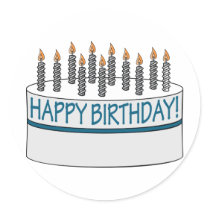 Happy Birthday Cake Sticker