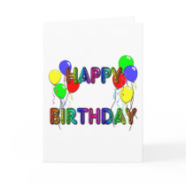 Happy Birthday Card Ballons D1