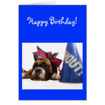Happy birthday Cheerleader boxer greeting card