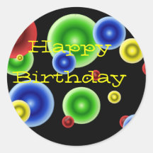 Happy Birthday Circles Stickers