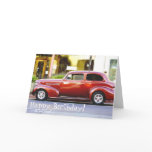Happy Birthday Classic Red Car greeting card