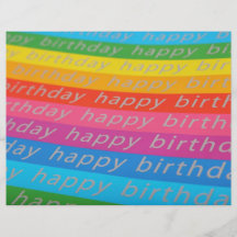 Happy birthday colourful stripes custom flyer