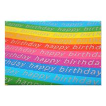 Happy birthday colourful stripes photo