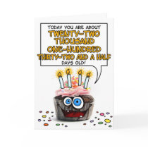 Happy Birthday Cupcake - 60 years old Greeting Cards