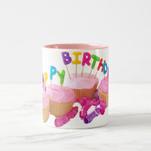 Happy Birthday Cupcake and Candles Coffee Mug