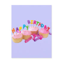 Happy Birthday Cupcake and Candles Postcards
