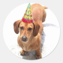Happy Birthday Dachshund stickers
