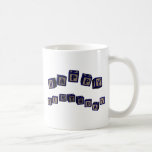 Happy Birthday Donald toy blocks in blue. Coffee Mug
