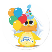 Happy Birthday Duck stickers