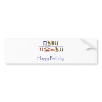 Happy Birthday Egyptian Hieroglyphics Bumper Sticker