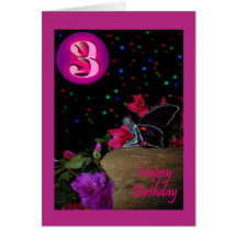 Happy Birthday fairy faerie 3 3rd three third Greeting Card
