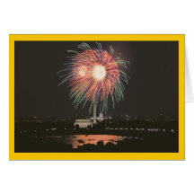 Happy birthday, fireworks greeting card