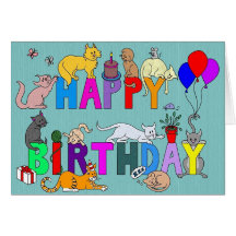 Happy Birthday for the Cat Lover Greeting Card