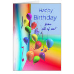 Happy Birthday from all - Balloon Wall Greeting Card