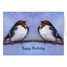 Happy Birthday From Both Of Us: Two Tree Swallows Cards