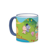 happy birthday from cute dinosaur island (mug)