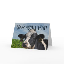 Happy Birthday Funny Dairy Cow and Pasture Card