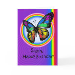 Happy Birthday Gay Lesbian Rainbow Butterfly Card