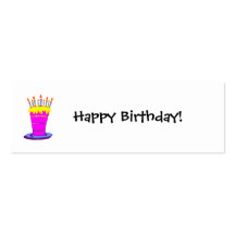 Happy Birthday Giant Pink Cake Gift Tag Business Card Templates