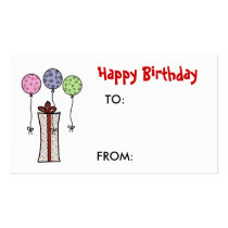 Happy Birthday,  Gift tag Business Card