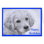 Happy Birthday Golden Retriever Puppy   Card
